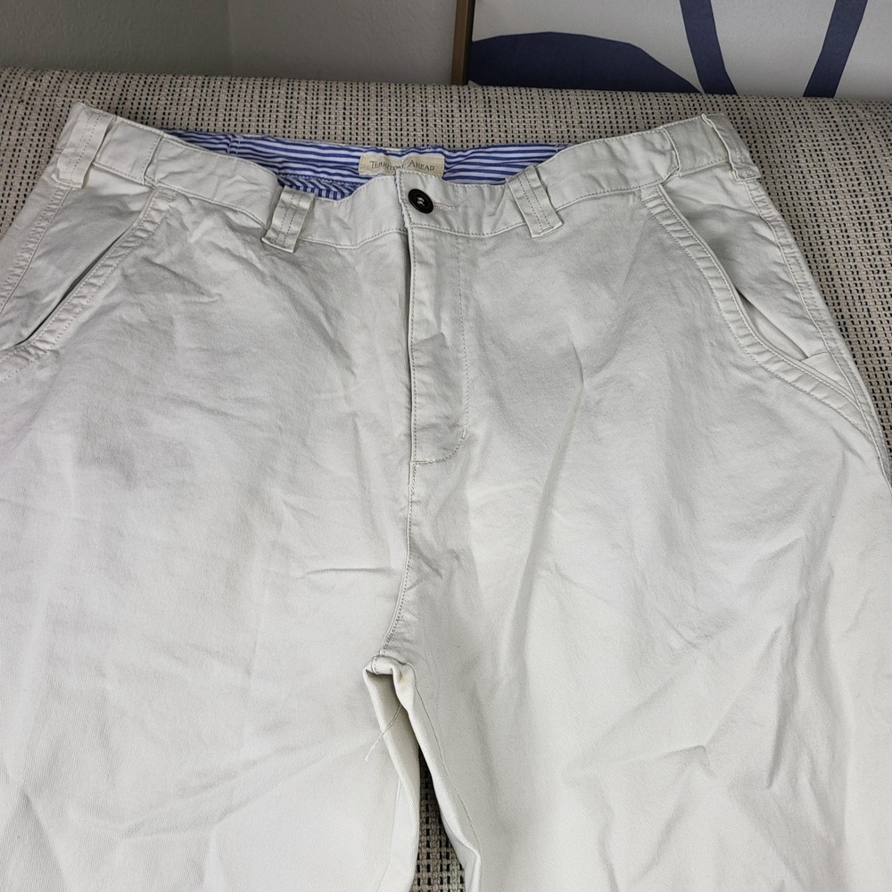 Territory Ahead Pants Mens 37x32 White Chino Regular Fit Straight Leg Casual